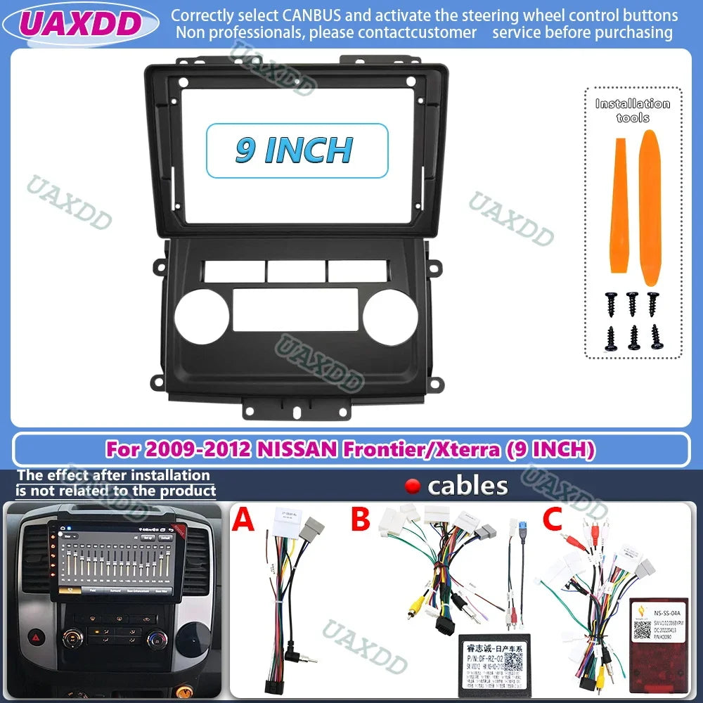 9 Inch Car Frame Fascia Adapter Android Radio Dash Fitting Panel Kit For Nissan Frontier X