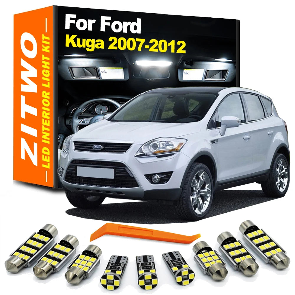 ZITWO 15Pcs LED Interior Dome Reading Light Bulb Kit For Ford Kuga 2007 2008 2009 2010 2011 2012 Courtesy Trunk Lamp Accessories
