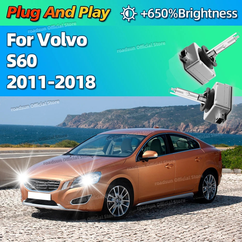 Xenon 35W 6000K Car HID Headlight Replace Light Bulbs D3S For Volvo S60 2011 2012 2013 201