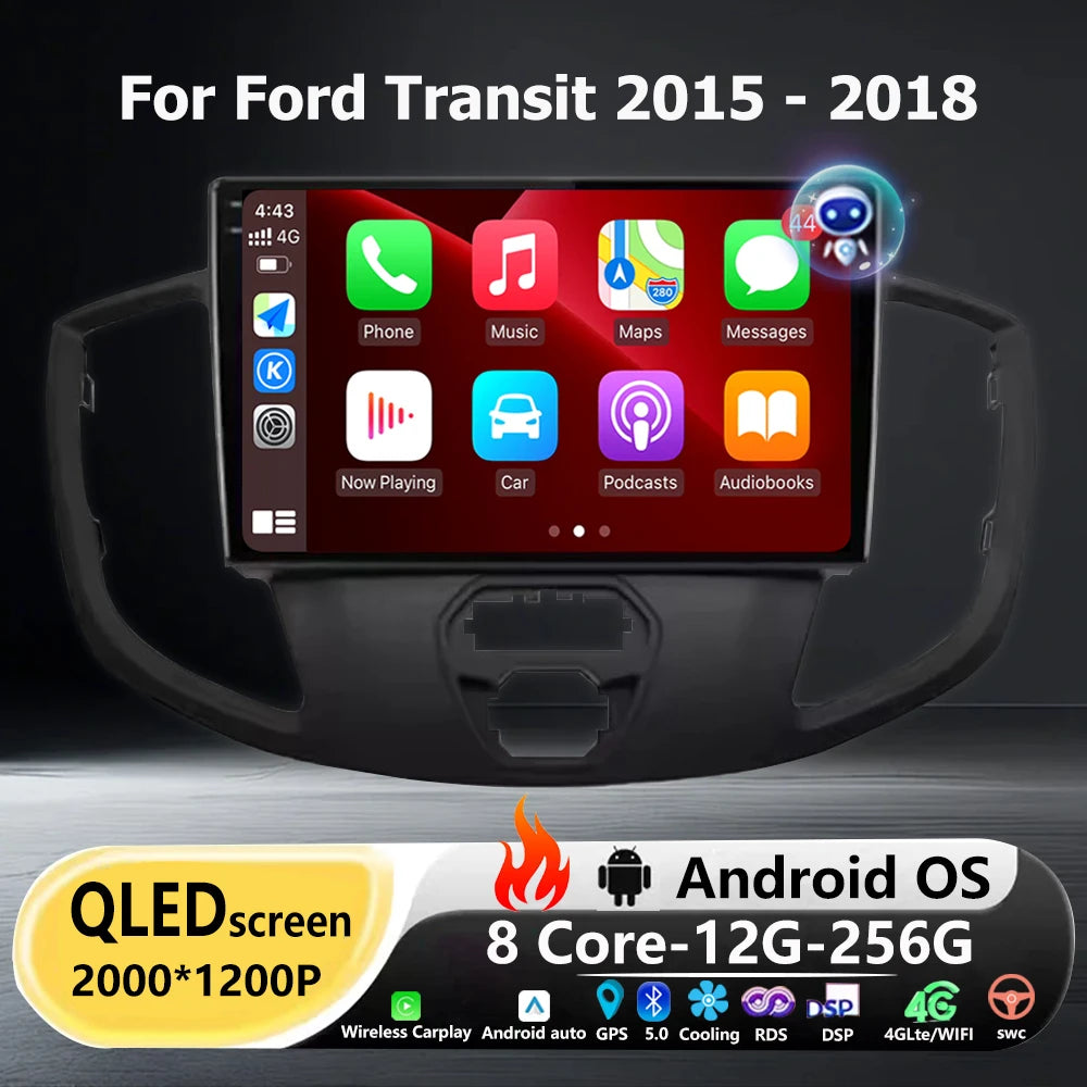 Android 16 Auto For Ford Transit 2015 - 2018 Car Radio Multimedia Video Player GPS Navigat
