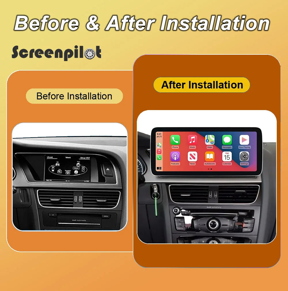 12.3 Stereo Head Unit For Audi A4 B8 A5 2009 2010 2011 2012 2013- 2016 Android 16 Carplay  | AUTOKITSHOP