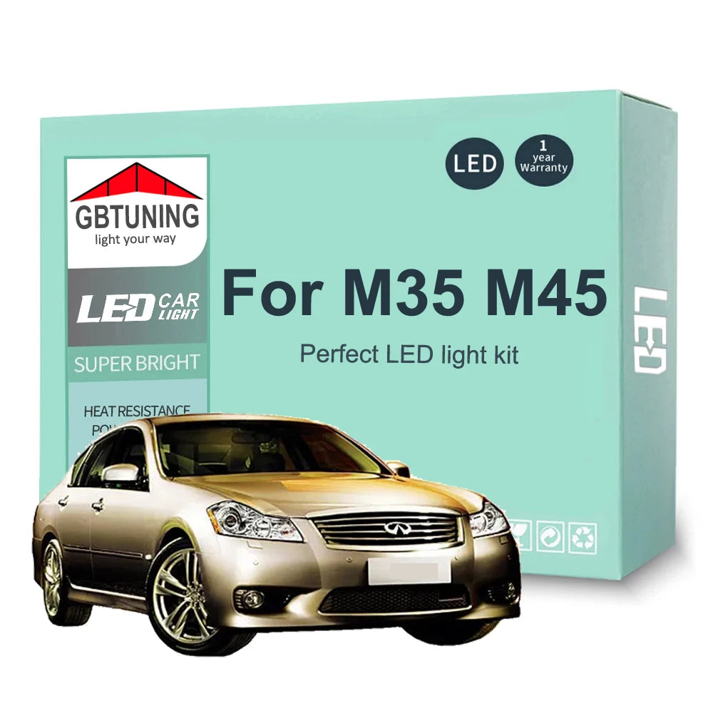 13-Piece LED Interior Light Kit for Infiniti M35 M45 - Canbus Error-Free Bulbs | AUTOKITSHOP