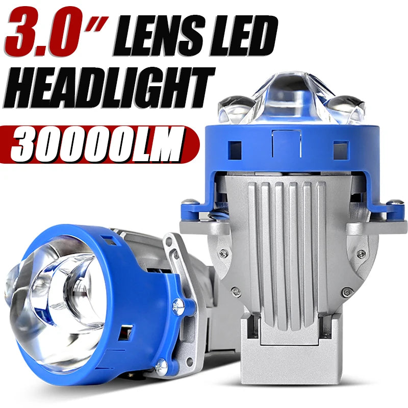 3.0 Inch Bi LED Projector Lenses For Headlight Hella 3R G5 6000K Auto Lamp 70W 30000LM Car