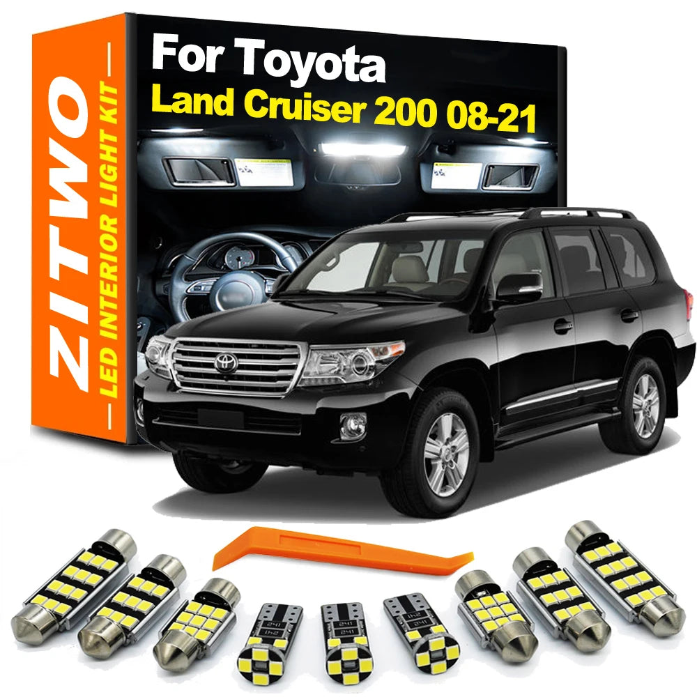 ZITWO 16Pcs LED Interior Reading Plate Light Kit For Toyota Land Cruiser 200 LC200 2008 2009 2010 2011 2012 2013 2014 2015- 2021