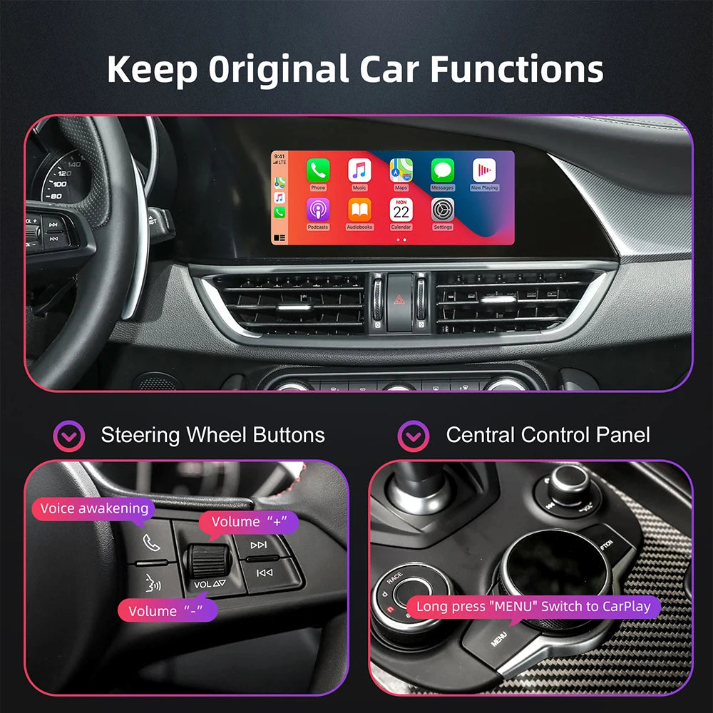 ANYFAR New Upgrade Wireless Carplay Android Auto Car Play Function Box for Alfa Romeo Stel | AUTOKITSHOP
