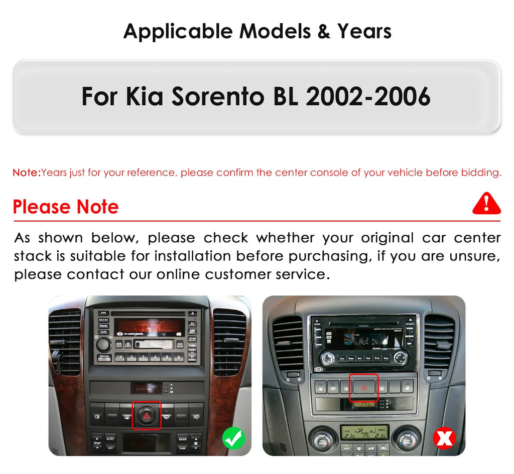 9.7"4G 8Core Android 14 Auto Car radio For Kia Sorento BL 2002-2006 Multimedia player GPS