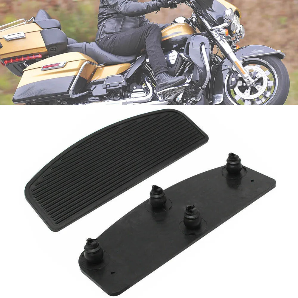 Motorcycle Black Front Rubber Rider Insert Footboard Floorboard Foot Peg For Harley Touring 1986 - Automotive LED Light