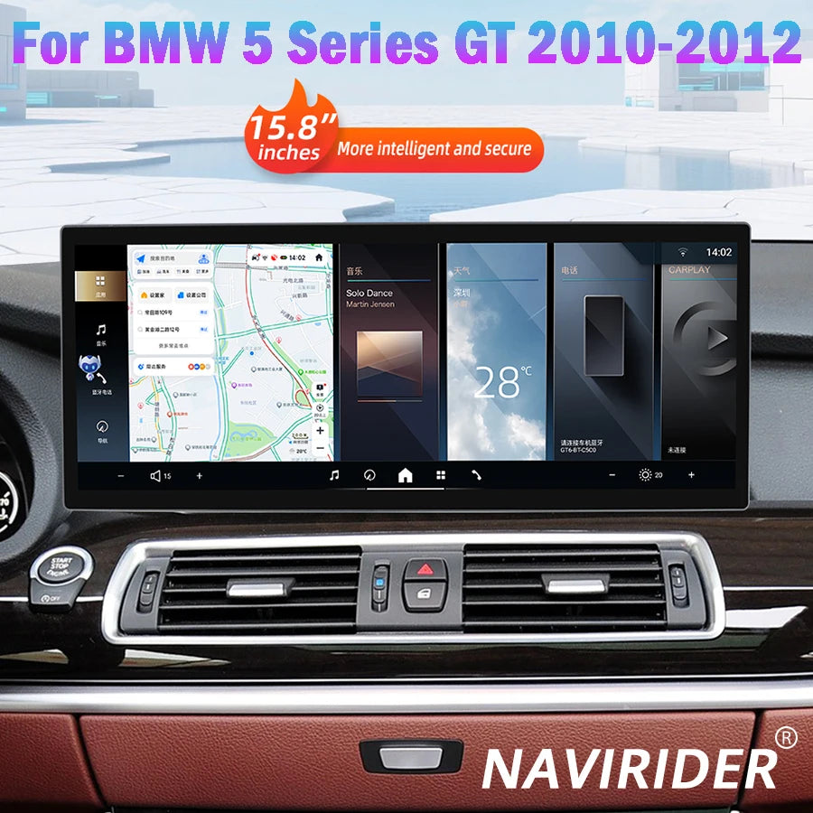 15.8''Stereo Car Radio CarPlay For BMW 5 Series GT 2010-2012 GPS Screen Navigation 4G DSP