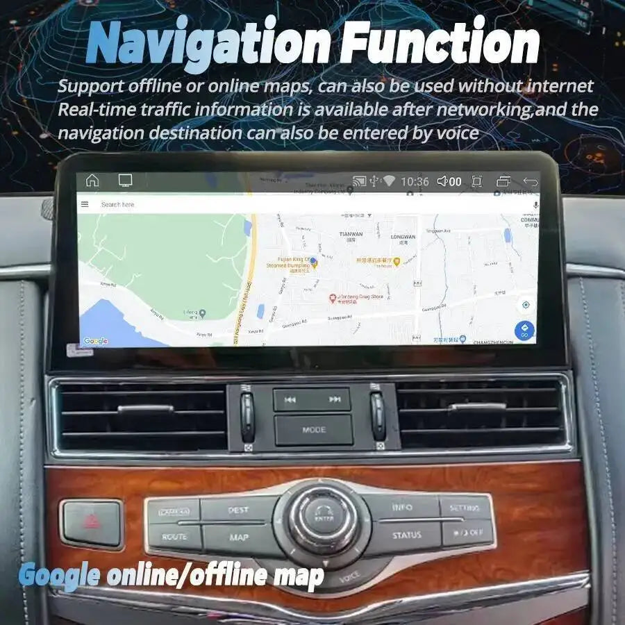 4G Carplay Car Multimedia Video Player Android Screen Radio 12.1inch For Nissan Patrol Y61