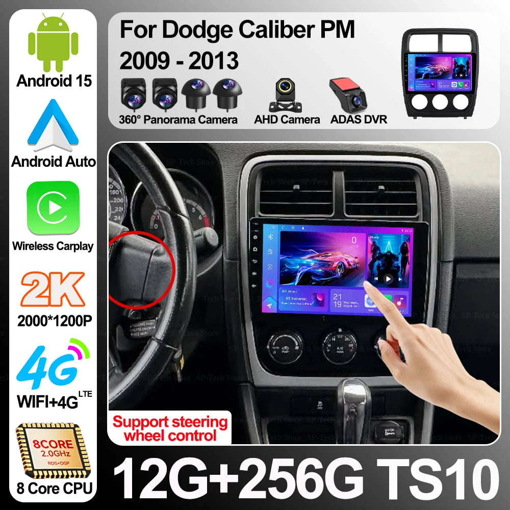 Car Radio For Dodge Caliber Pm 2009-2013 Carplay Gps Navigation Multimedia Video Playerste | AUTOKITSHOP