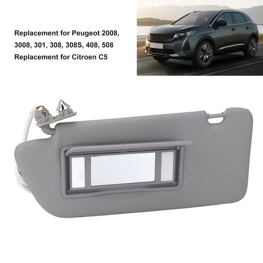 Car Sun Visor 8163EG ABS Interior Sunshade Sun Exposure Wear Resistant Replacement for Peugeot 2 - Automotive LED Light