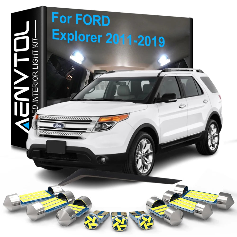 12-Piece LED Interior Light Kit for Ford Explorer - Canbus Error-Free Bulbs | AUTOKITSHOP