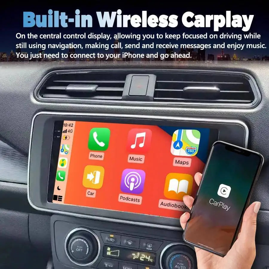 9" Qled Screen For Nissan Leaf 2018-2024 Android 14 Stereo Video Player Charging Mobile ho | AUTOKITSHOP