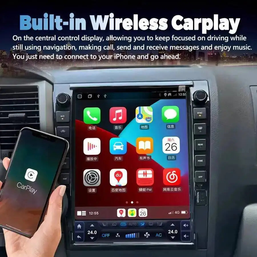 13" CarPlay QLED Screen For Toyota Tundra 2007-2011 Sequoia Android 13 Car Radio Stereo GP | AUTOKITSHOP