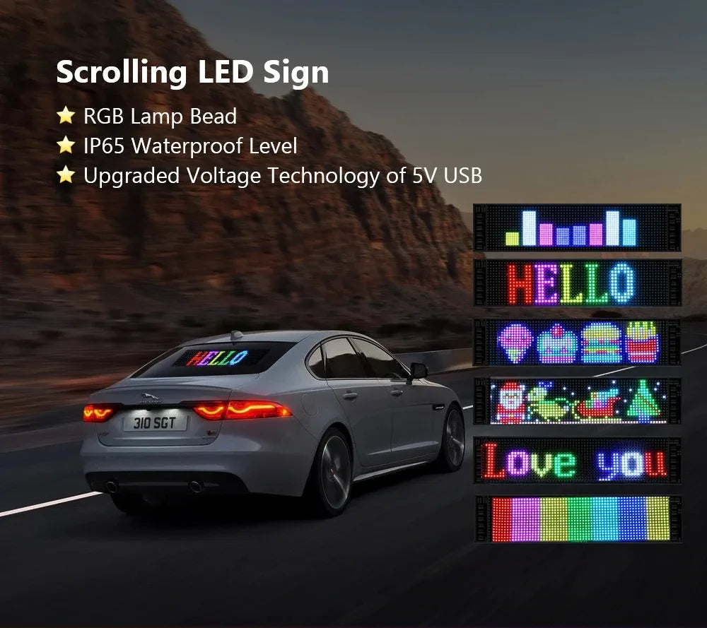 Truck Eyes RGB LED Matrix Pixel Panel Cigar Car Sign Animation Remote Control LED Panel Fl | AUTOKITSHOP
