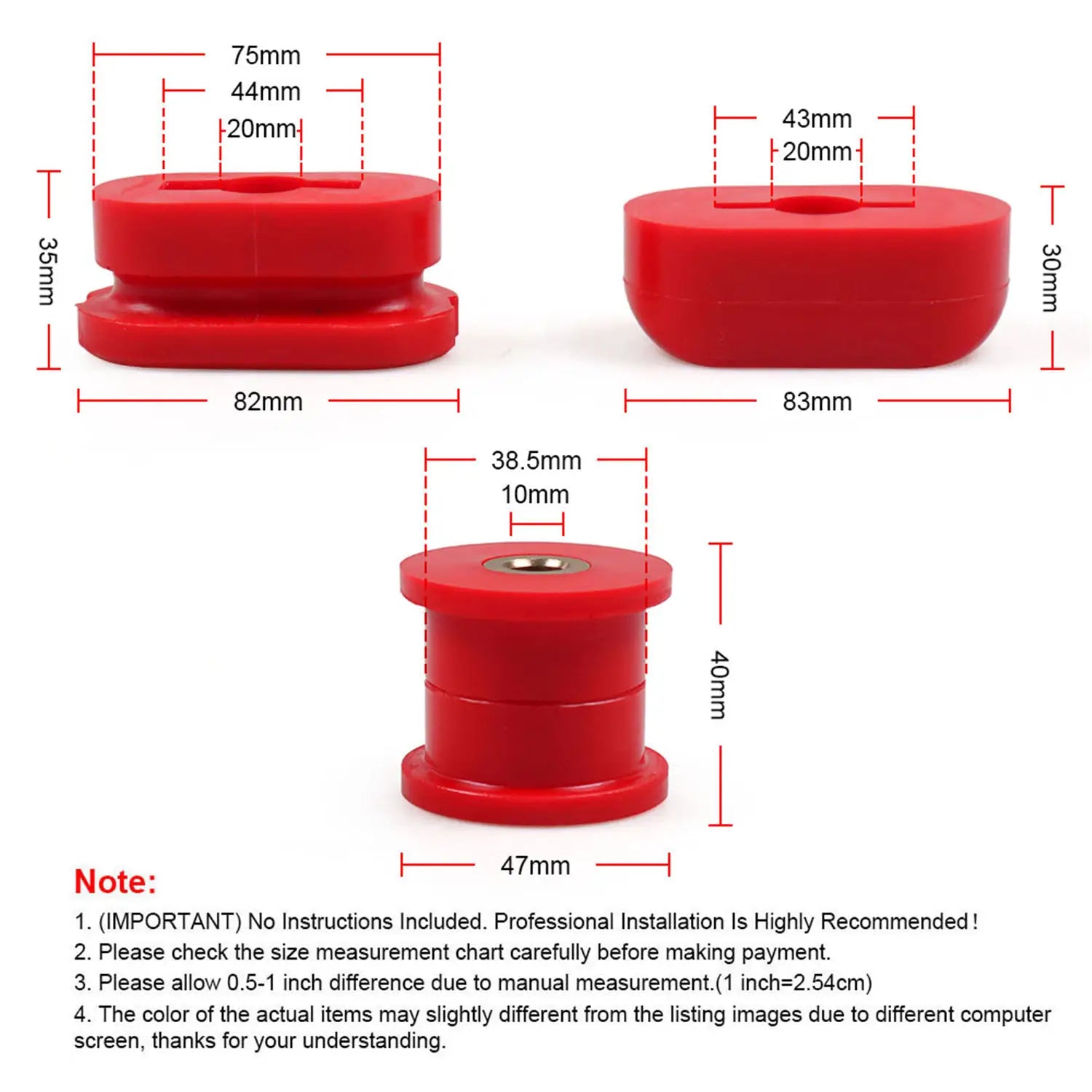 SINOCMP 1Set Lower Dogbone Engine Mount Bushing Kit Insert For Golf MK4 R32 1999-2006 A3 S