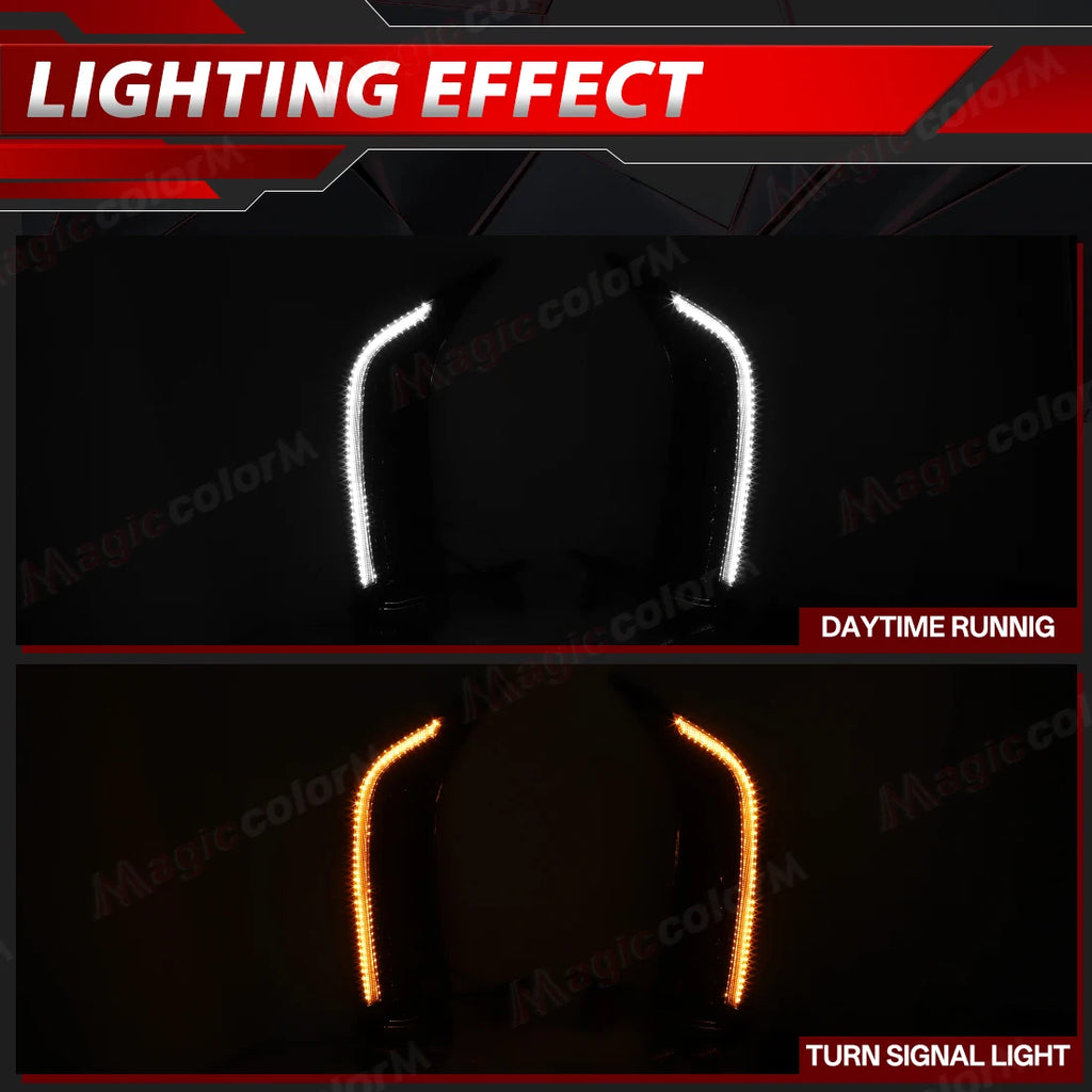 LED DRL For Toyota Camry SE XSE 2024 2025 Daytime Running Lights Turn Signal Lamps White Y | AUTOKITSHOP