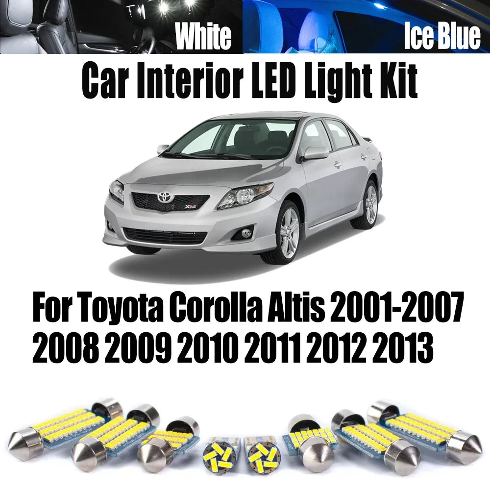 LED Interior Light Kit for Toyota Corolla Altis 2001-2008 - Canbus Dome Map Door Trunk Bulbs | AUTOKITSHOP