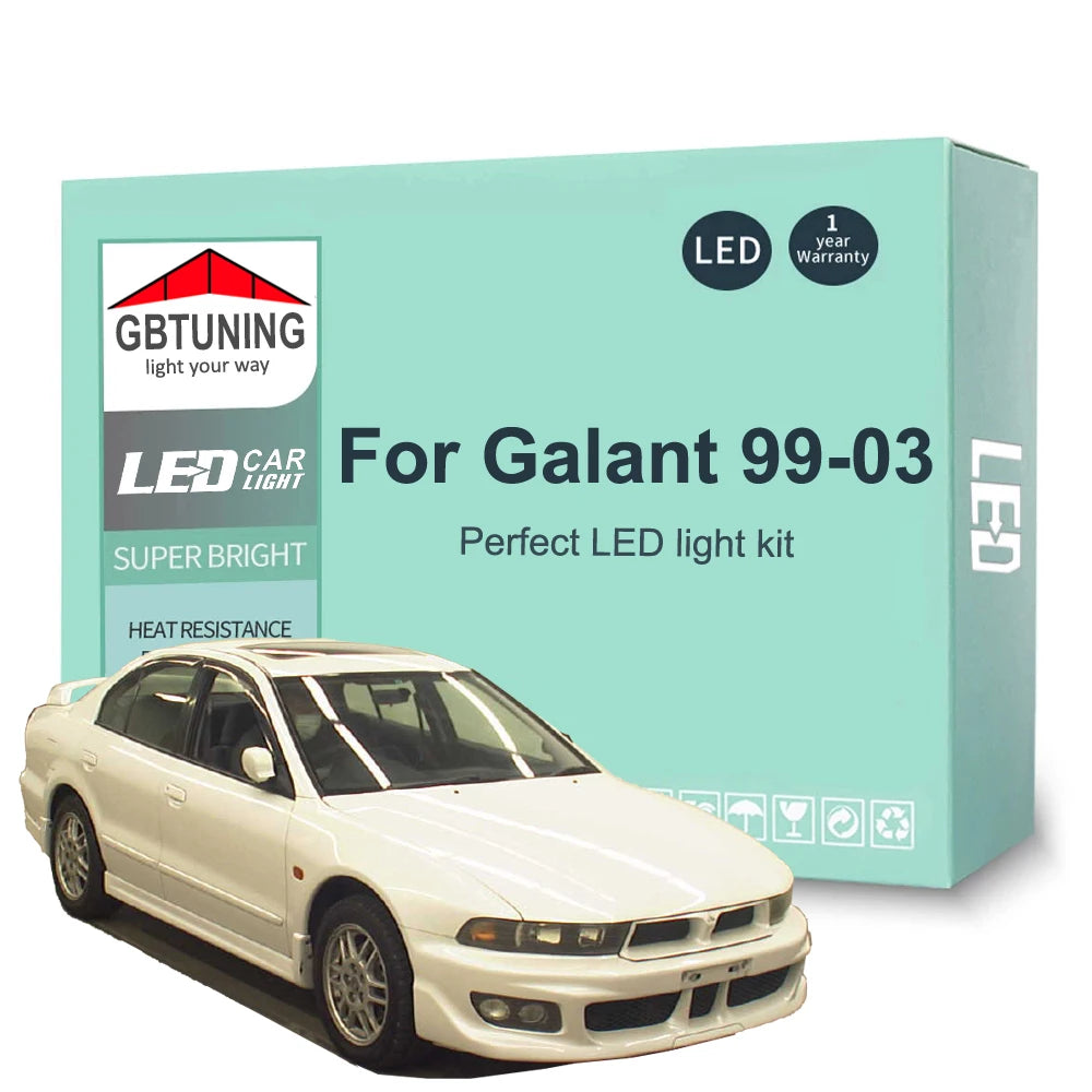 9-Piece LED Interior Light Kit for Mitsubishi Galant - Canbus Error-Free Bulbs | AUTOKITSHOP