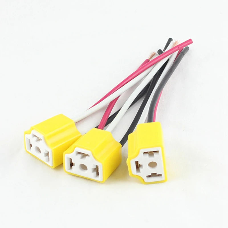 H4 9003 HB2 Ceramics LED Bulb Holder for Car Headlight Fog Lamp H4 Pigtail Plug Harness fo