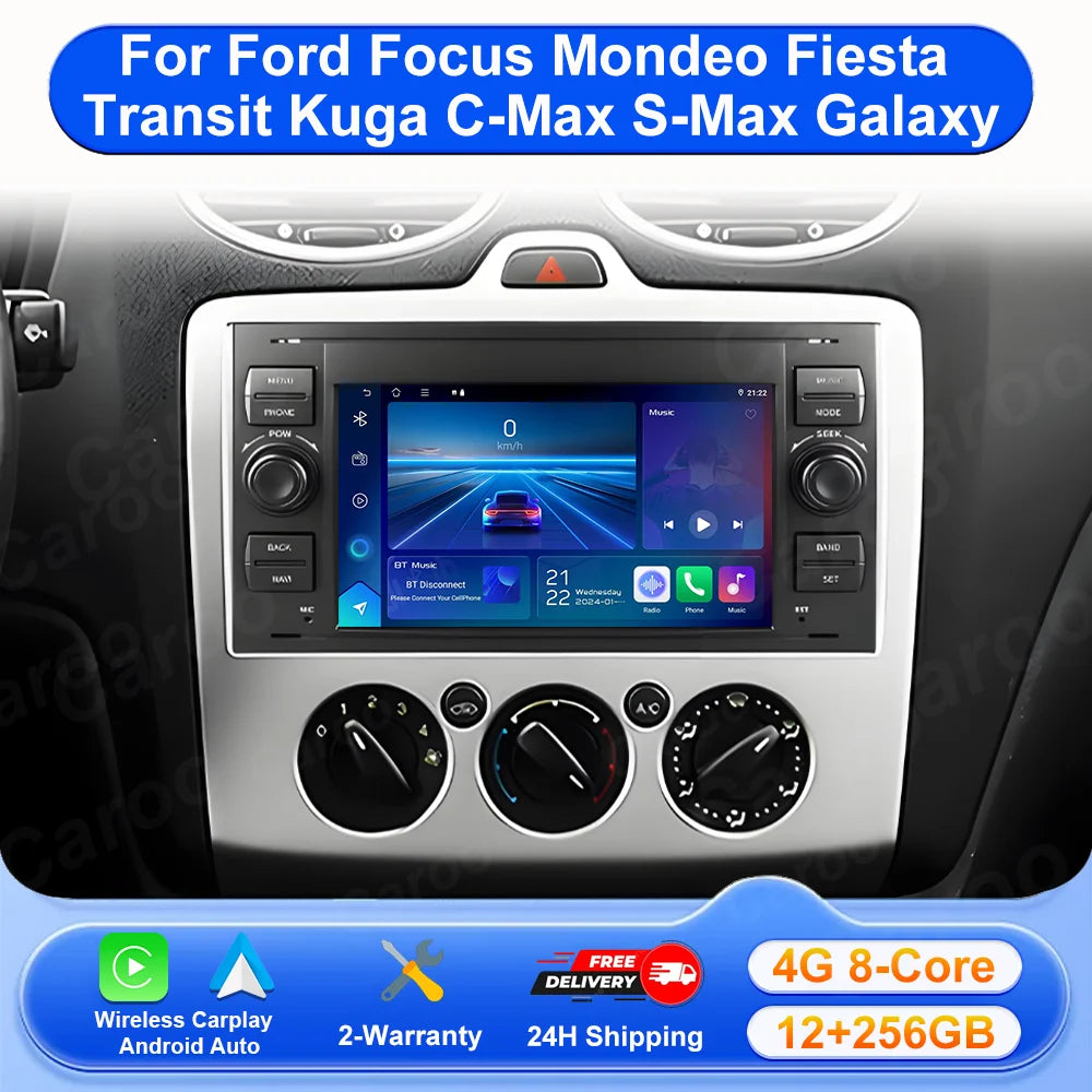 Car Radio Android 16 For Ford Focus Mondeo Fiesta Transit Kuga C-Max S-Max Galaxy GPS Mult