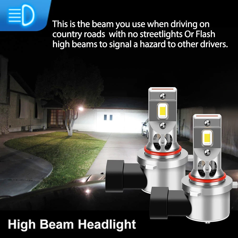 2/4Pcs 400W LED Light Mini Size Wireless HB3 HB4 Car Headlight with Fan 6000K For Jeep Gra