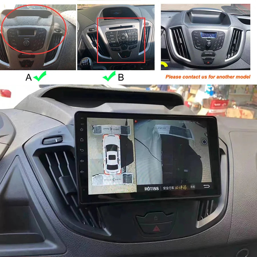 Car Radio For Ford Transit 2013-2016 AI Voice Android 14 2din Stereo Multimedia Video Play