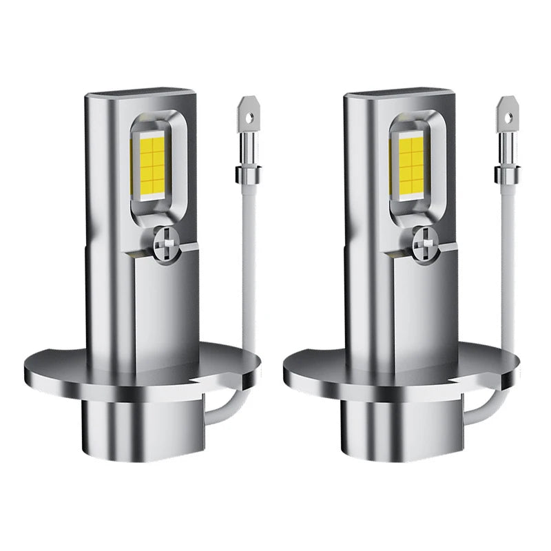 2Pcs H3 LED Headlight Bulb Canbus No Fan High Beam 6000K White Car Truck LED Fog Light Driving Lamp DRL 12V -24V