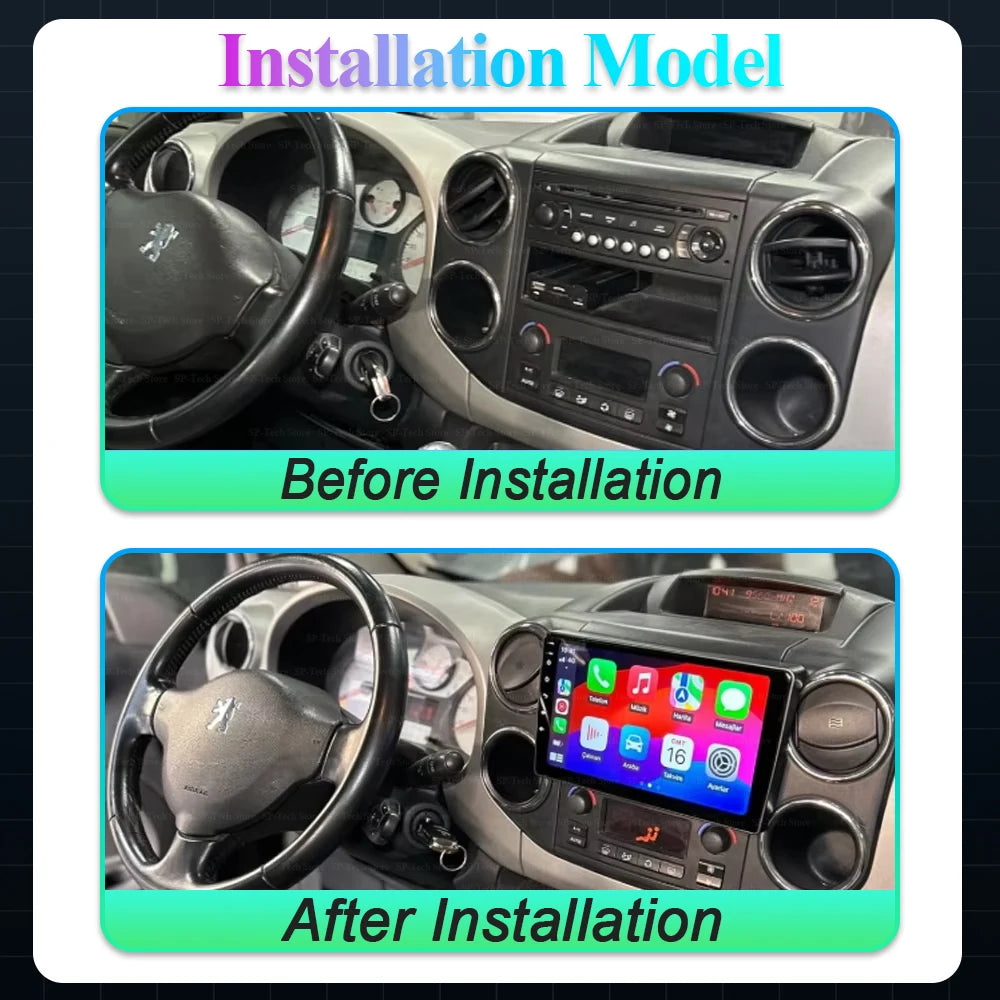 Car Radio For Citroen Berlingo B9 Peugeot Partner 2008 - 2019 Wireless Carplay Android Aut | AUTOKITSHOP