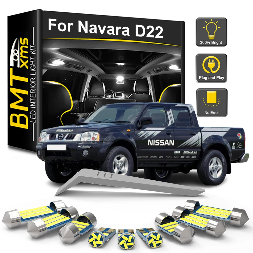 8-Piece LED Interior Light Kit for Nissan Navara D22 1997-2006 - Canbus Dome Map Door Trunk Bulbs | AUTOKITSHOP