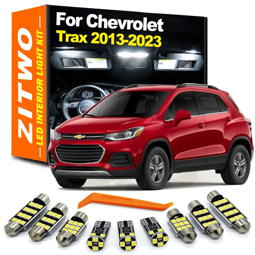 ZITWO 13Pcs LED Bulb Interior Indoor Light Kit For Chevrolet Chevy Trax 2013- 2018 2019 2020 2021 2022 2023 License Plate Lamp