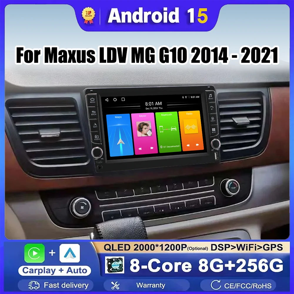 Android 15 Auto For Maxus LDV MG G10 2014 - 2021 Multimedia Video Player Car Radio GPS Nav | AUTOKITSHOP