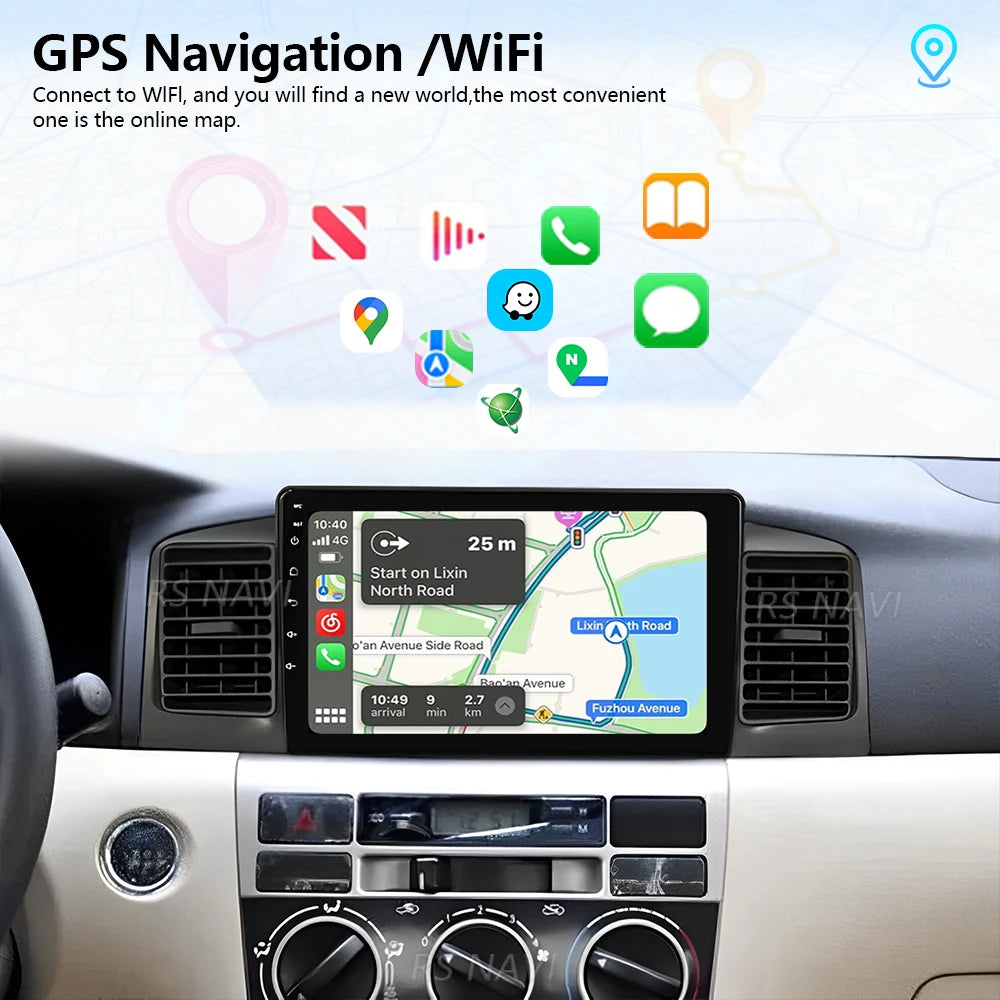 Plug and Play Android 16 For Toyota Corolla E120 2000 - 2004 Carplay Car Radio Multimedia