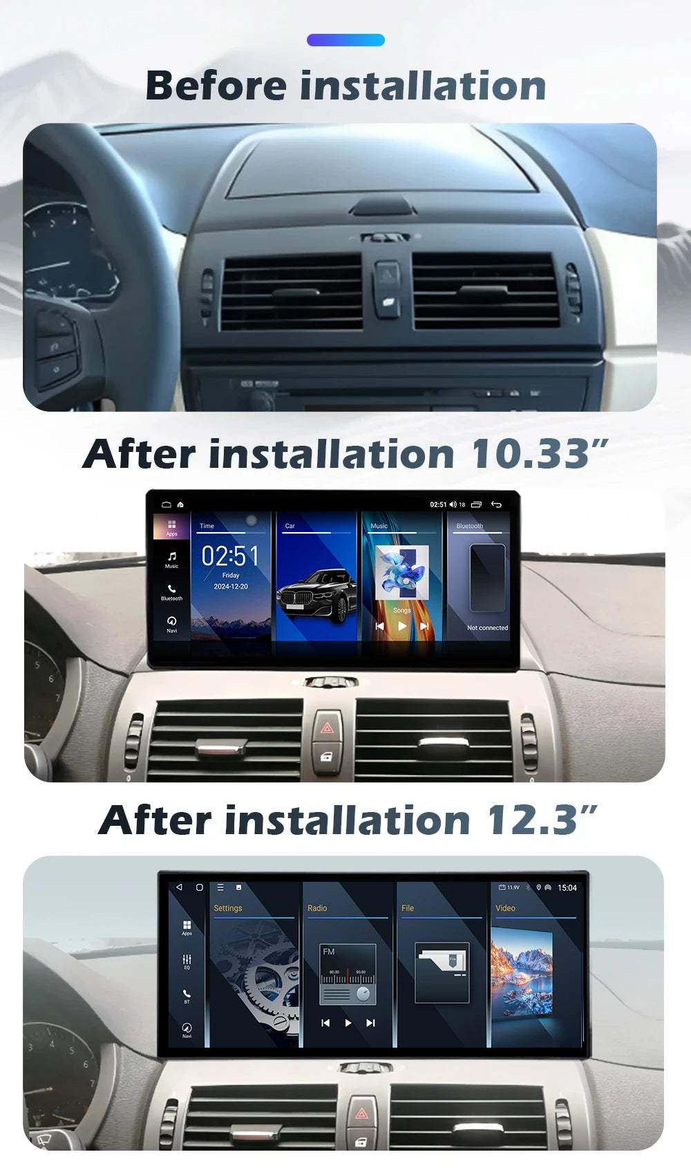 12.3 lnch Android 16 For BMW X3 E83 2005-2011 without original screen GPS Carplay Car Radi