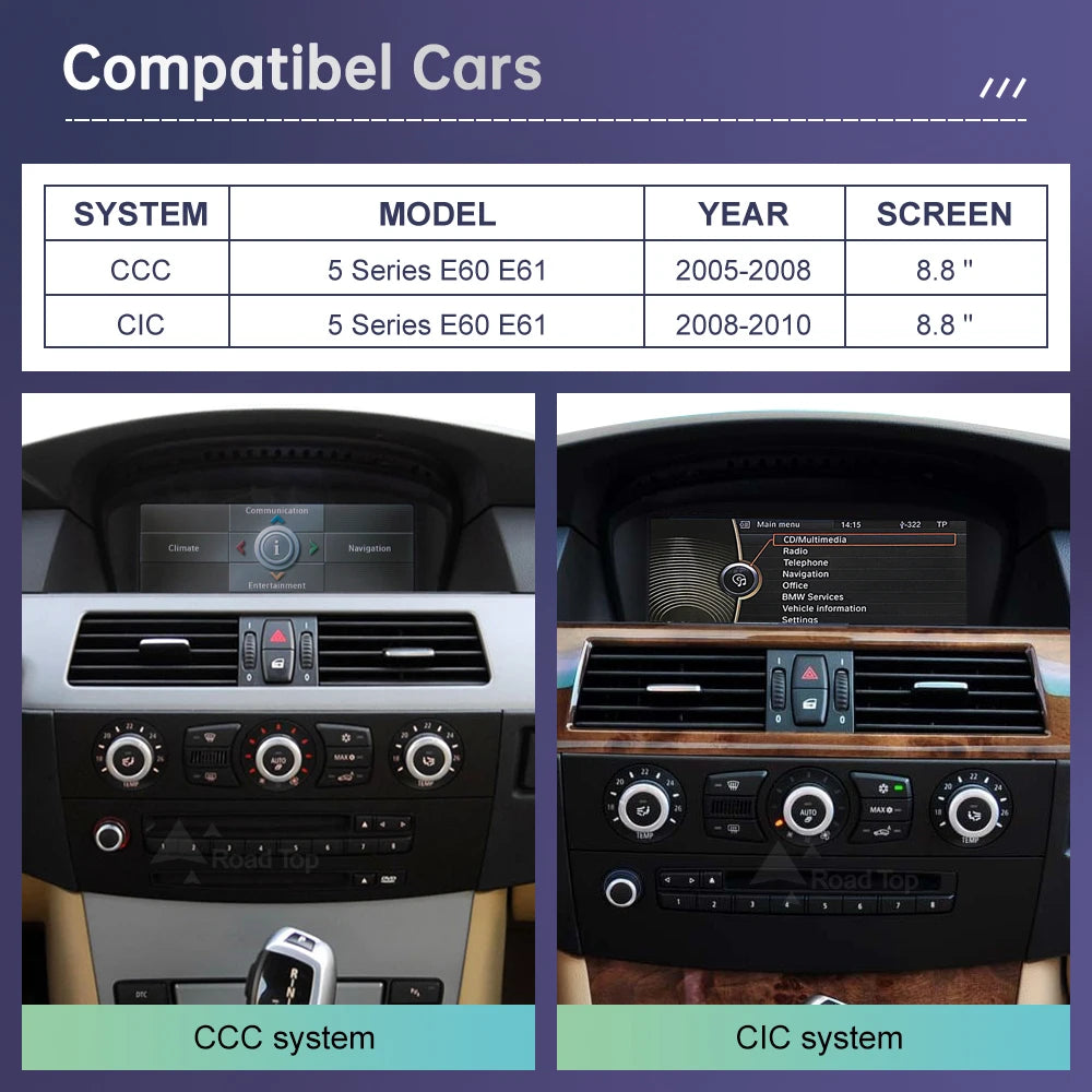 Wireless CarPlay Touch Screen For BMW 5 Series E60 E61 E63 3 Series E90 E91 E92 E93 CCC/CI | AUTOKITSHOP