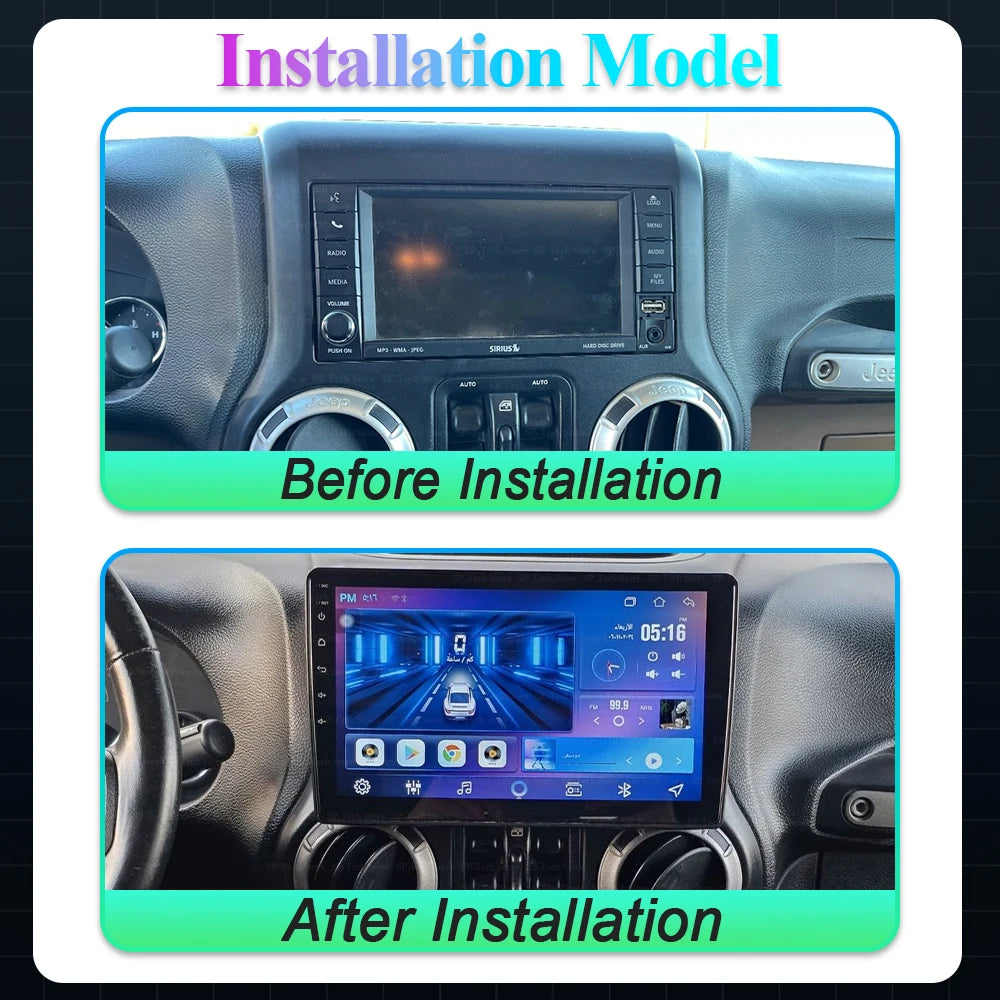 Android 16 For Jeep Wrangler 3 Jk 2007-2018 Car Radio Head Unit Wireless Carplay Auto Gps  | AUTOKITSHOP