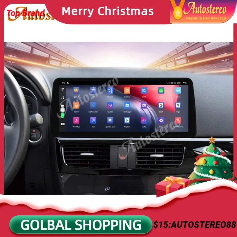 Carplay Screen Android 15 For Mazda CX-5 Atenza 2013-2016 Car Radio GPS Navigation Multime