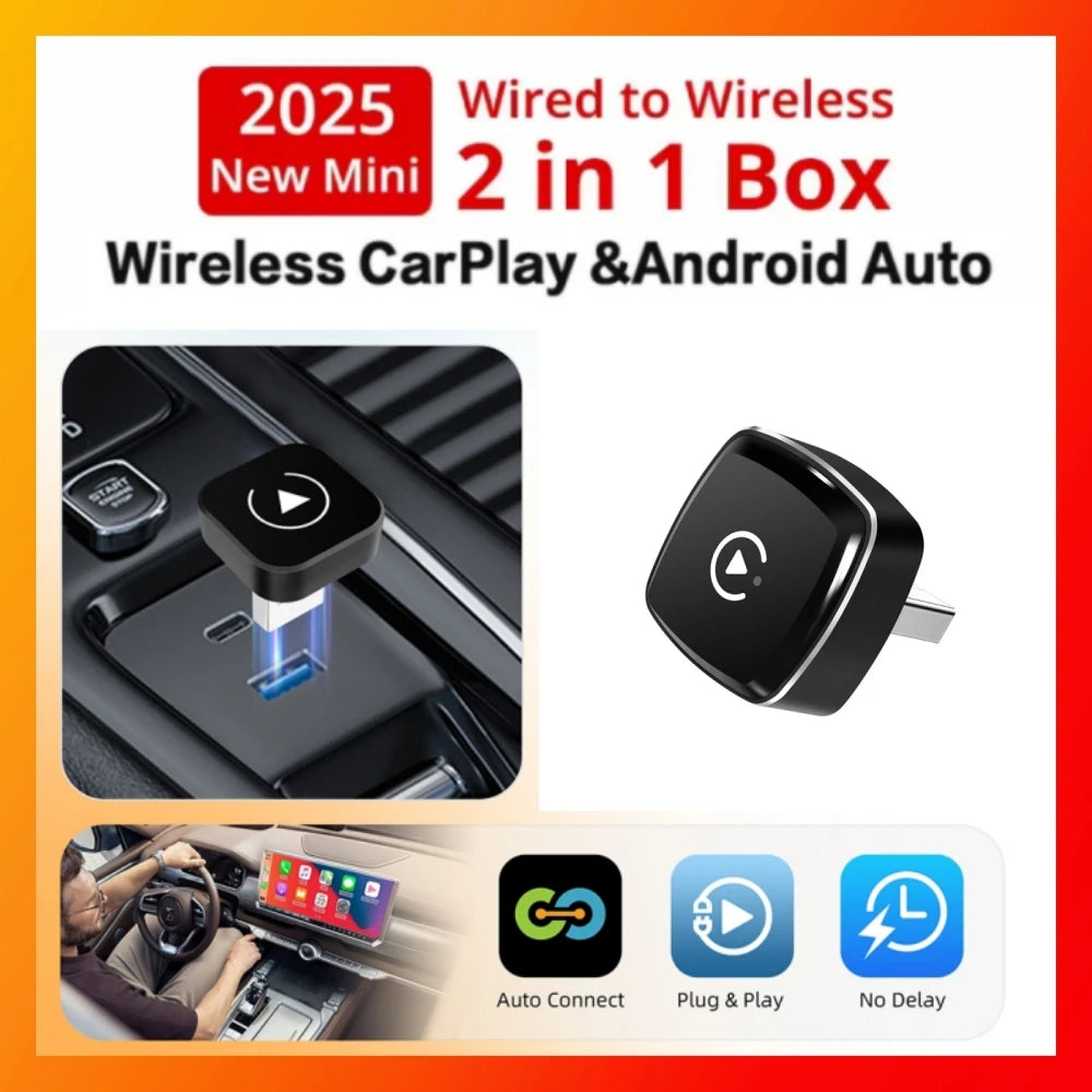 Wireless CarPlay Android Auto Adapter USB Dongle Smart Mini Box Plug And Play Universal Fo | AUTOKITSHOP