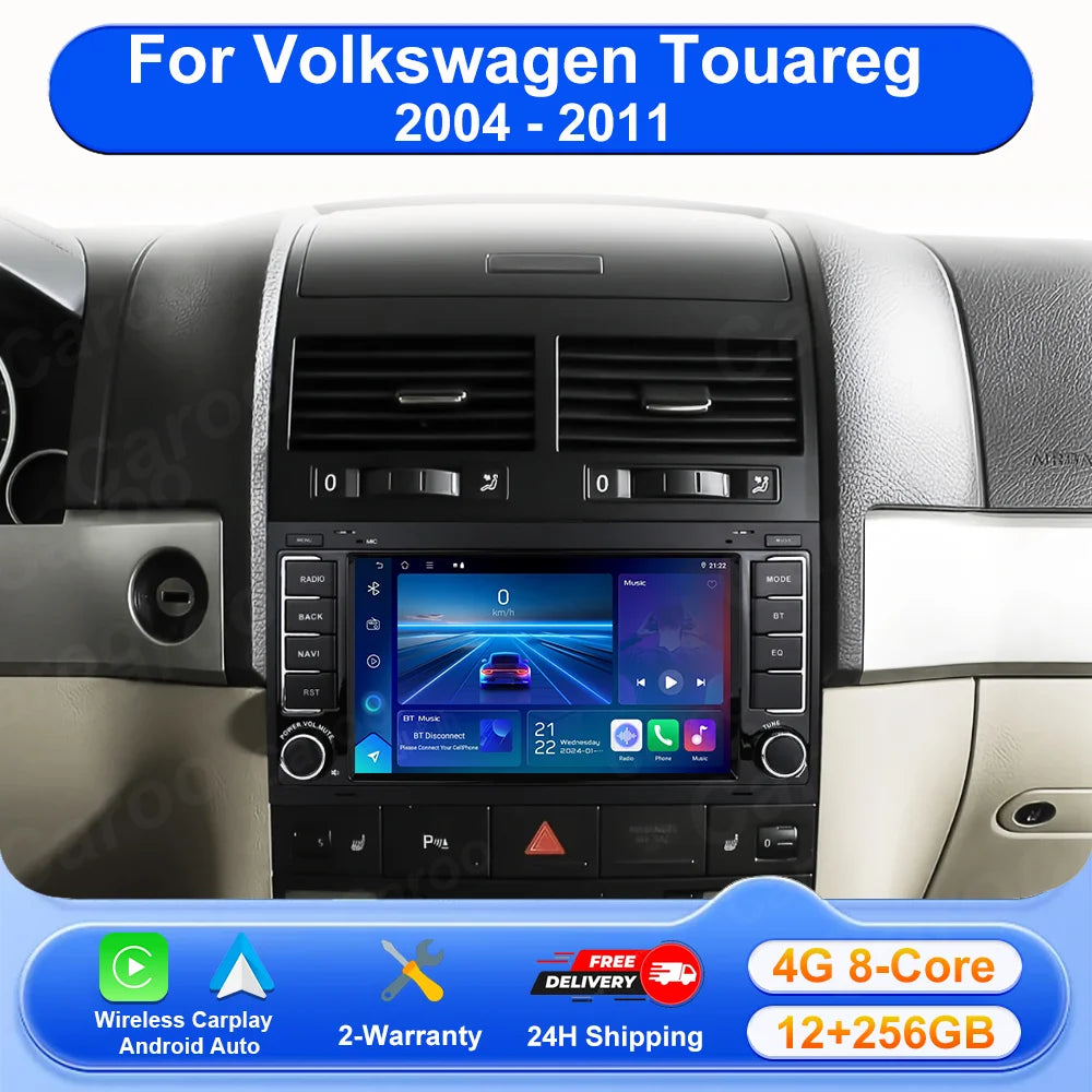 7'' Android 16 Car Radio Carplay Android Auto For Volkswagen Touareg 2004 - 2011 Naviagtio