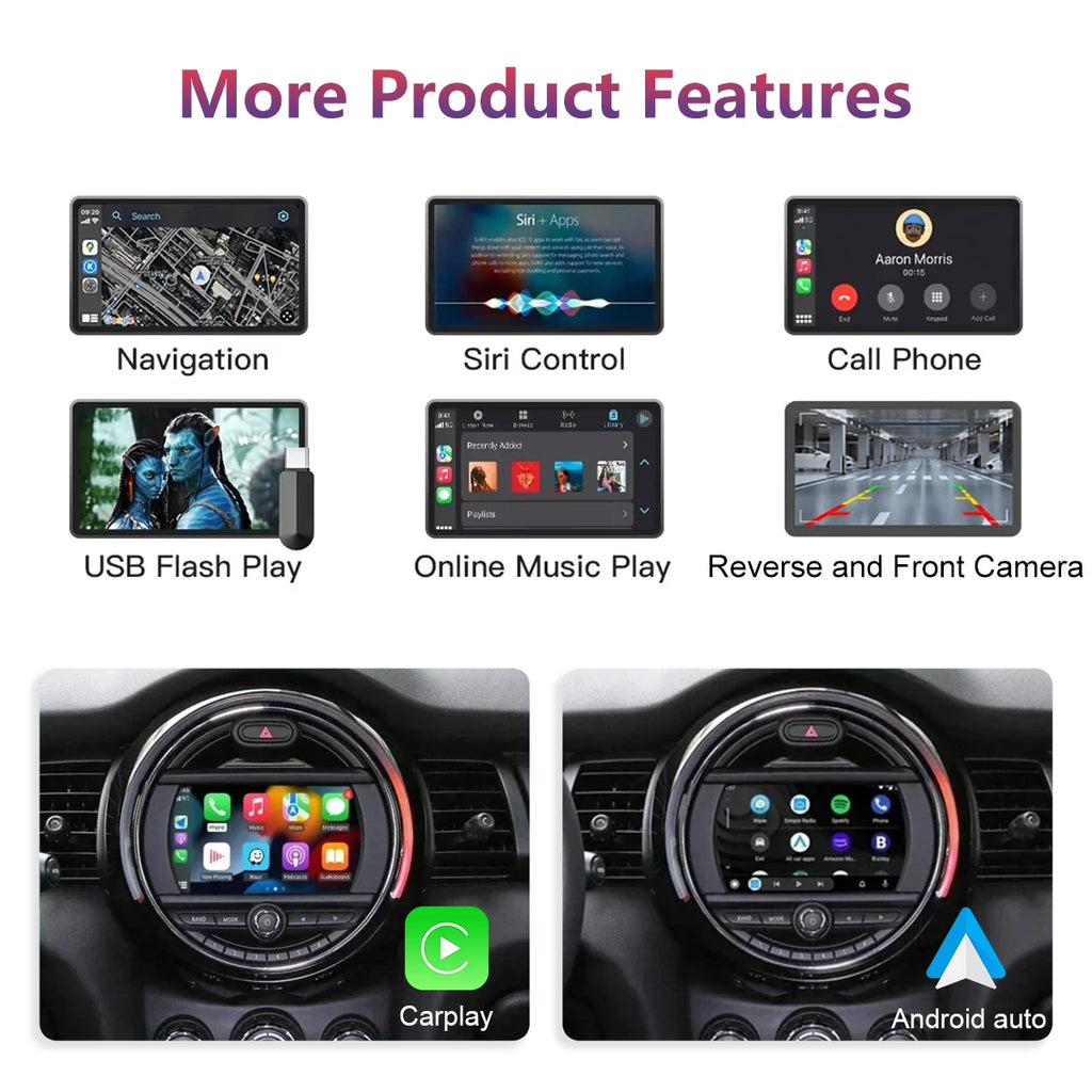 Wireless CarPlay Android Auto for Mini R55 R56 R57 R58 R60 R61 F54 F55 F56 Clubman Country
