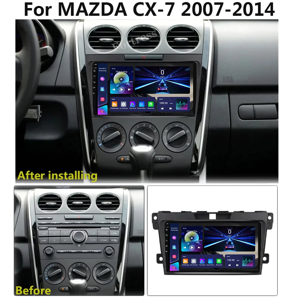 Android 16 Car Radio For Mazda CX-7 Cx7 2008 - 2015 Multimedia Video Player QLED 4G WIFI G