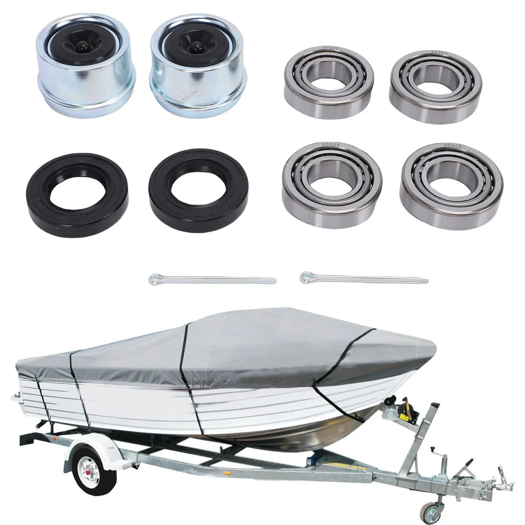 Trailer Wheel Hub Bearings Kit 30205 Bearings TC Seals Dust Covers and Split Pins Kit for Light  - Automotive LED Light