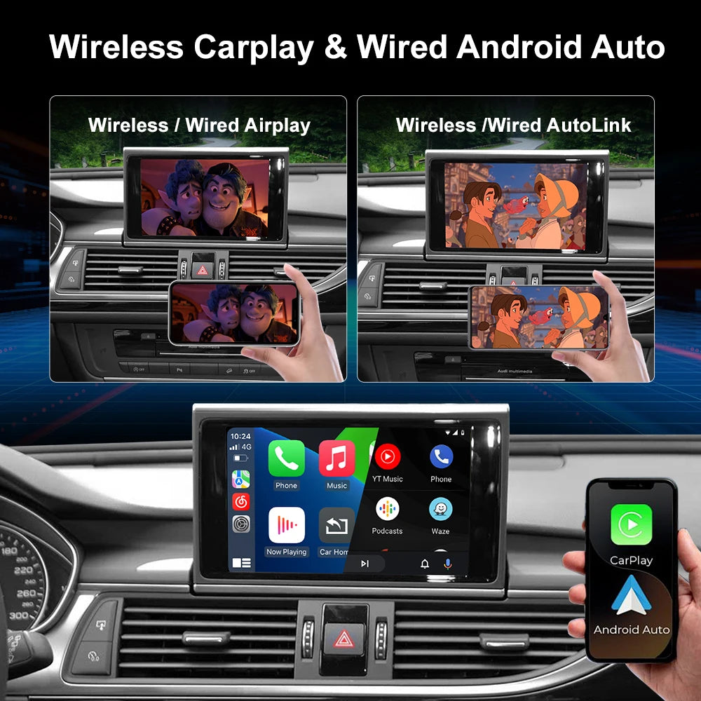 For Audi A6 A7 Wireless CarPlay Android Auto Supports Bluetooth audio and OEM reversing Ca | AUTOKITSHOP
