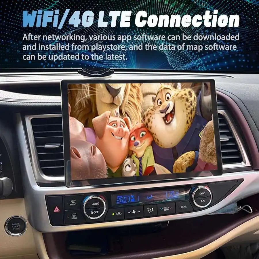 13.3Inch 2K Screen For TOYOTA Highlander Android 2015 2017 Car Multimedia Video Player Ste | AUTOKITSHOP