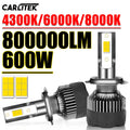 600W 800000LM Car Haedlight H4 H7 H1 LED H8 H11 9005 9006 HB3 HB4 H27 880 881 9007 9008 43
