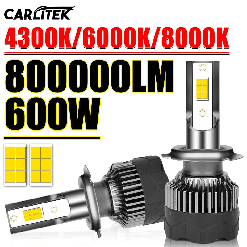 600W 800000LM Car Haedlight H4 H7 H1 LED H8 H11 9005 9006 HB3 HB4 H27 880 881 9007 9008 43