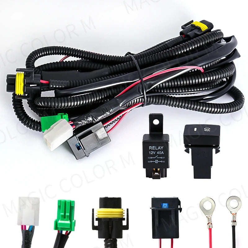 Wires Harness For Car Fog Light Socket Switch Indicator for Toyota Honda Nissan Mitsubishi | AUTOKITSHOP