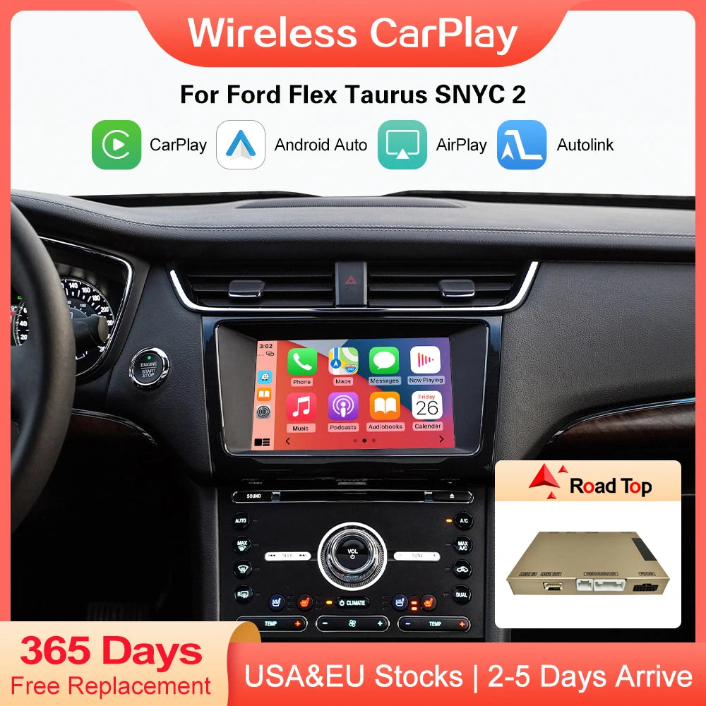 Wireless CarPlay Android Auto for Ford Flex Taurus Sync2 with Mirror Link AirPlay Reverse  | AUTOKITSHOP