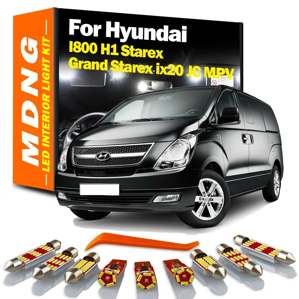 LED Interior Light Kit for Hyundai I800 H1 Starex Grand Starex ix20 JC MPV Car Led Bulbs No Error - Canbus Error-Free...