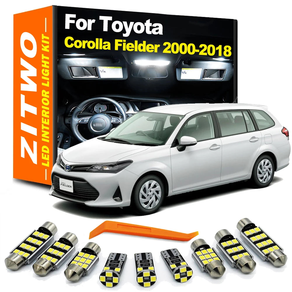 ZITWO 8Pcs Car LED Interior Bulb Accessories For Toyota Corolla Fielder 2000- 20 for Toyota Corolla 2000-2013 - Canbus L